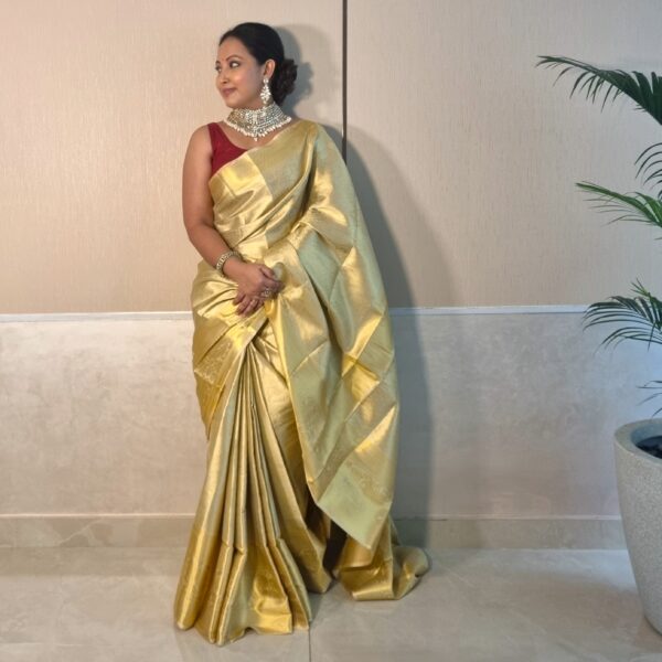 Kanchipuram silk with rich weaving pallu