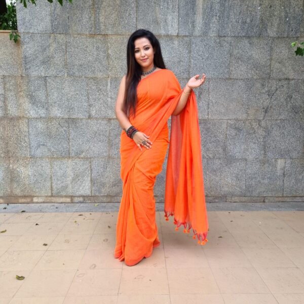 Khadi cotton handloom saree - Image 2