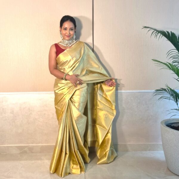 Kanchipuram silk with rich weaving pallu - Image 5